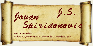 Jovan Spiridonović vizit kartica